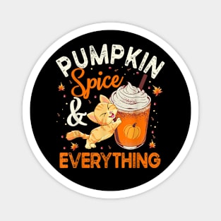 Pumpkin Spice And Everything Cat Lover Halloween Magnet